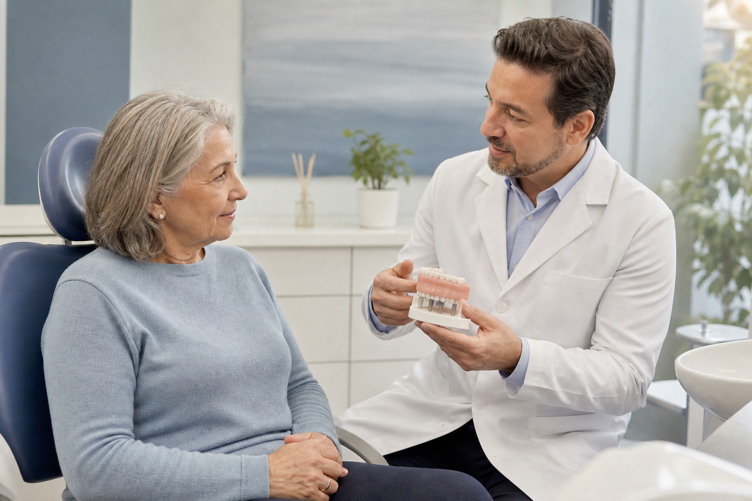 Dentadura floja: opciones de prótesis sobre implantes