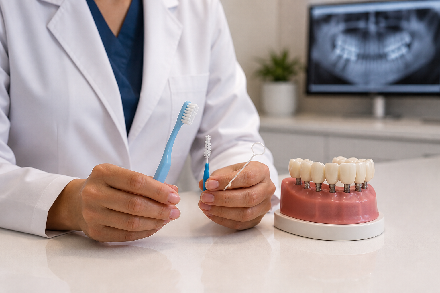 Cómo limpiar una prótesis fija sobre implantes